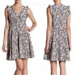 Rebecca Taylor Lindsay Dress V-Neck Floral Silk size 2